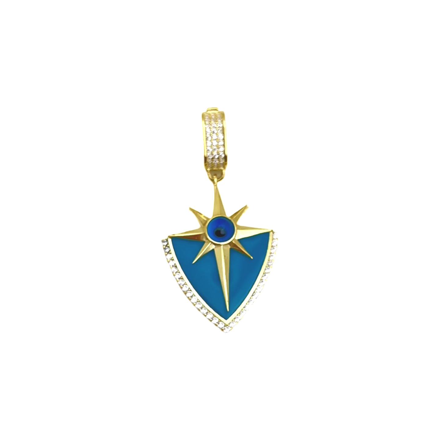 Shining eye with Enamel Shield Pendant