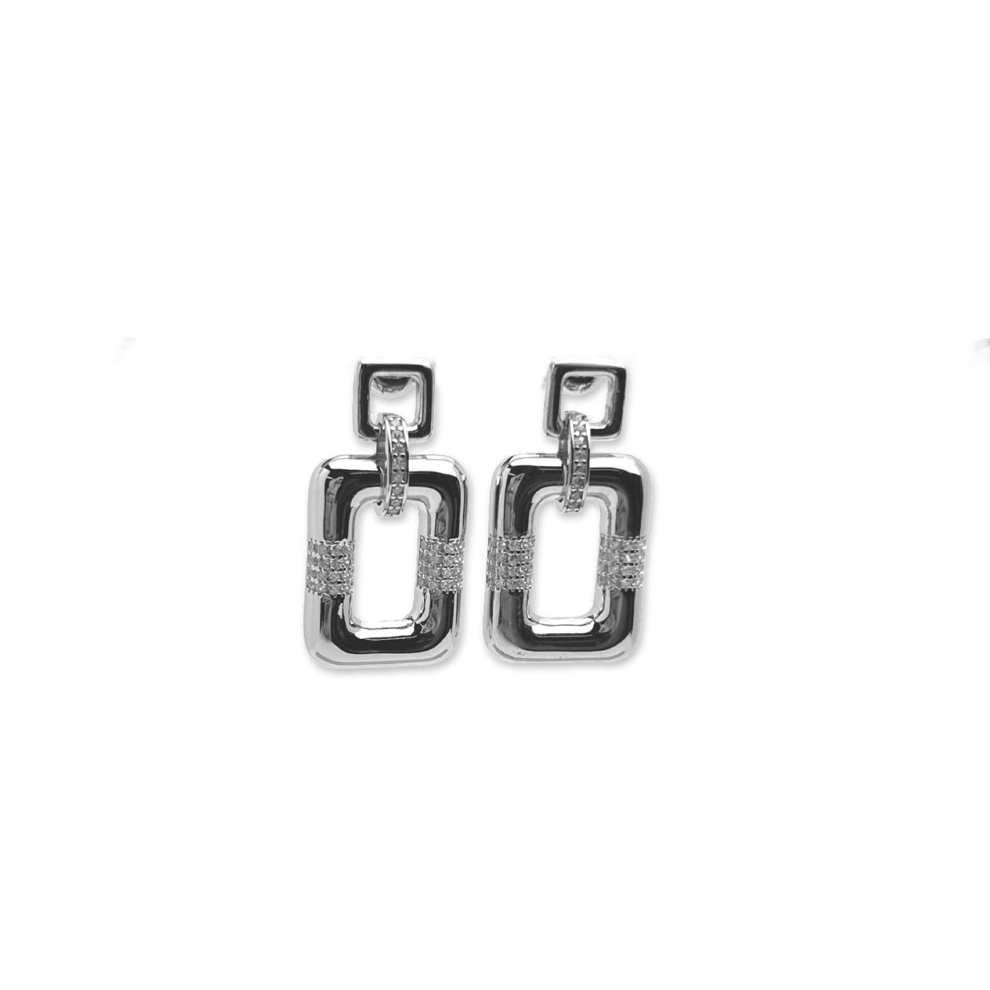 Dangling Bold Rectangle Hoops