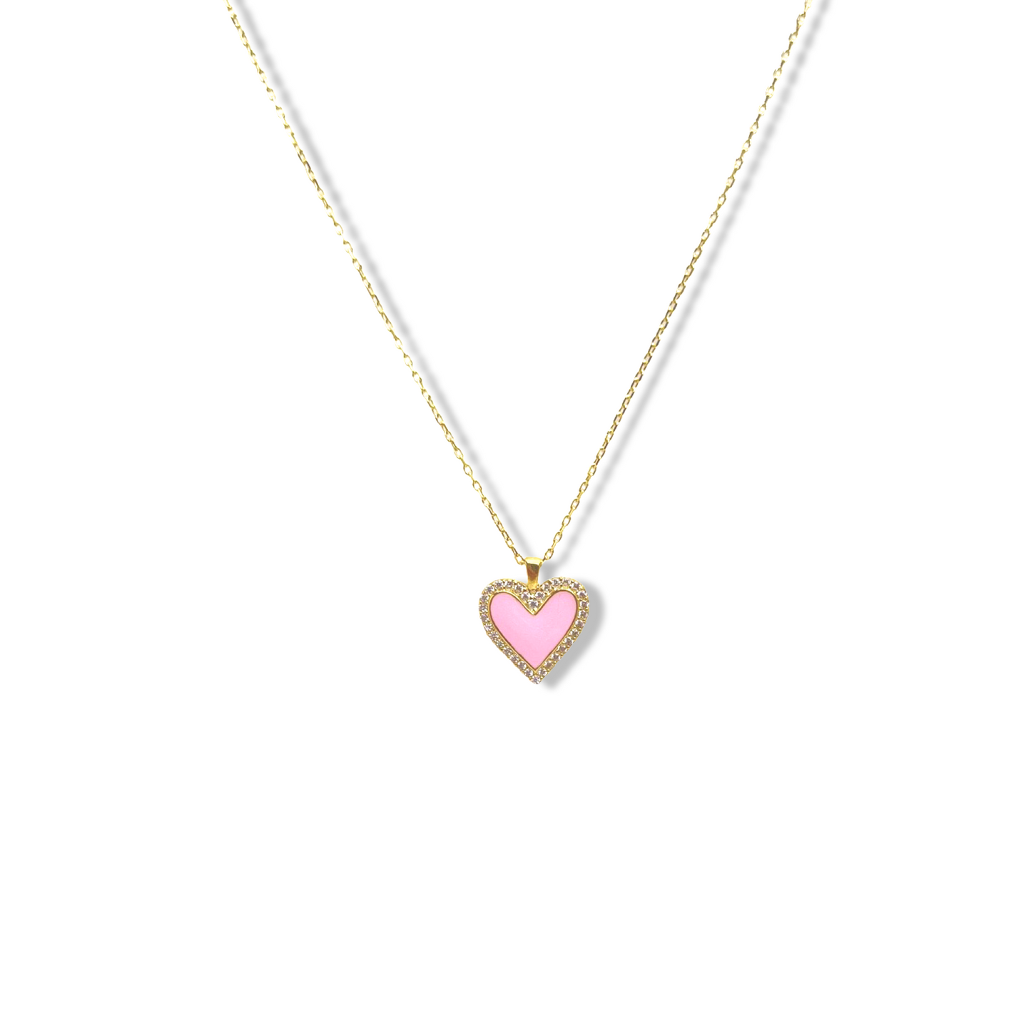 Pavé Enamel Heart Necklace