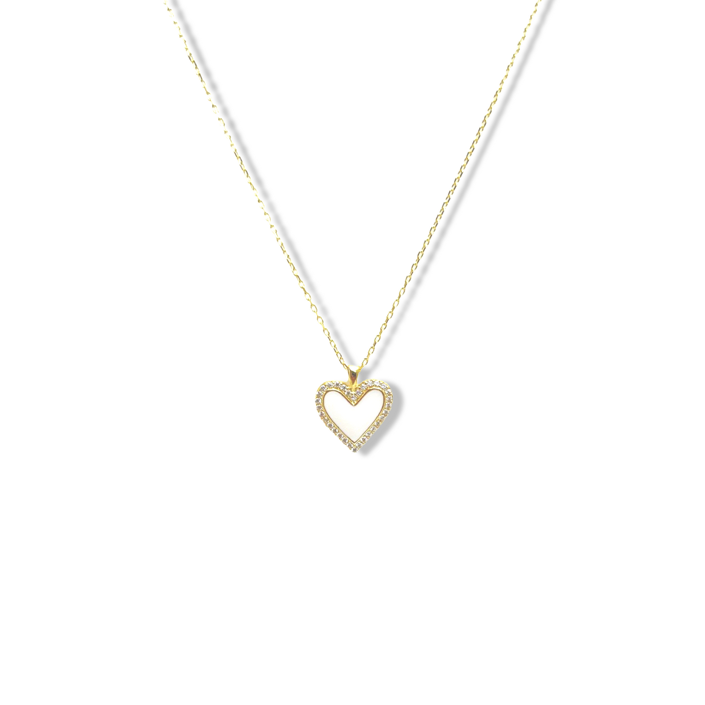 Pavé Enamel Heart Necklace