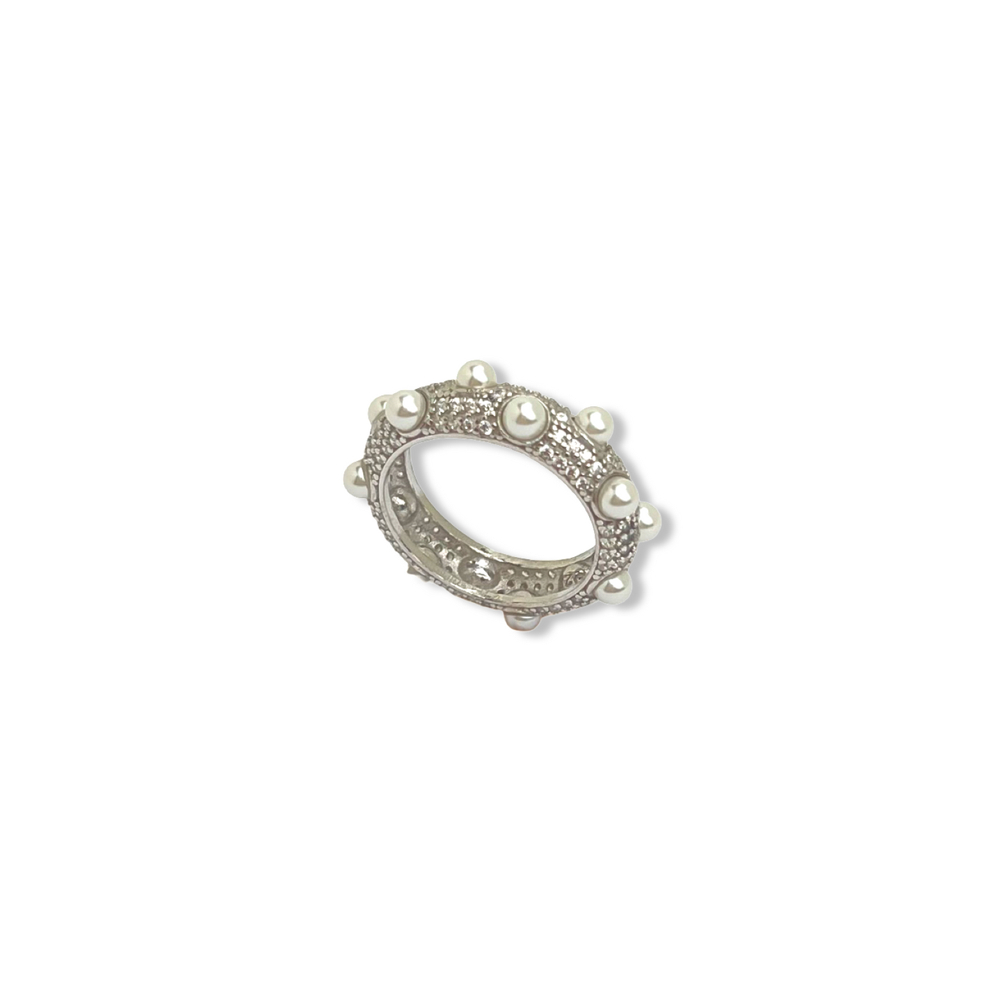 Bubbly Pearls Pavé Band Ring