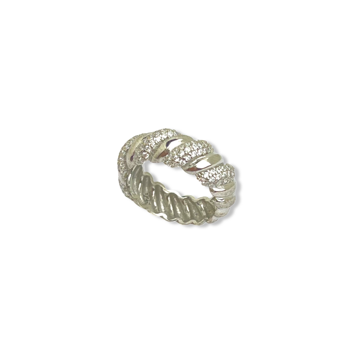 Croissant Bold & Pavé Band Ring