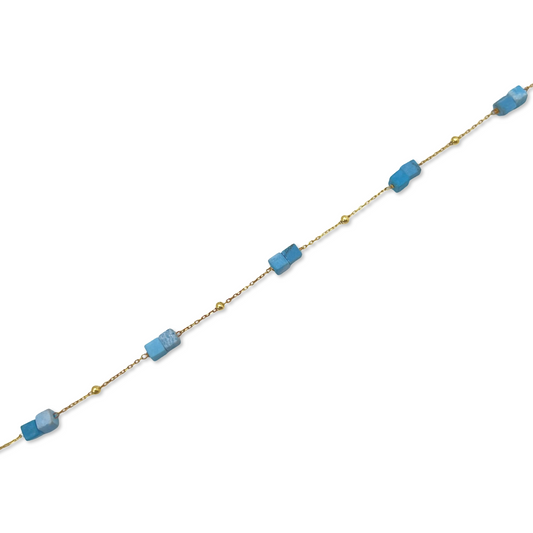 Multi Blue Cubes Anklet