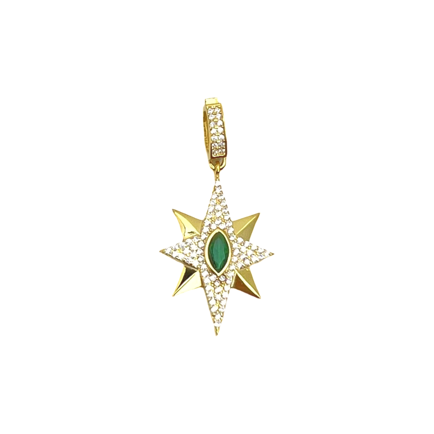 Shining Star with Green Marquise Pendant