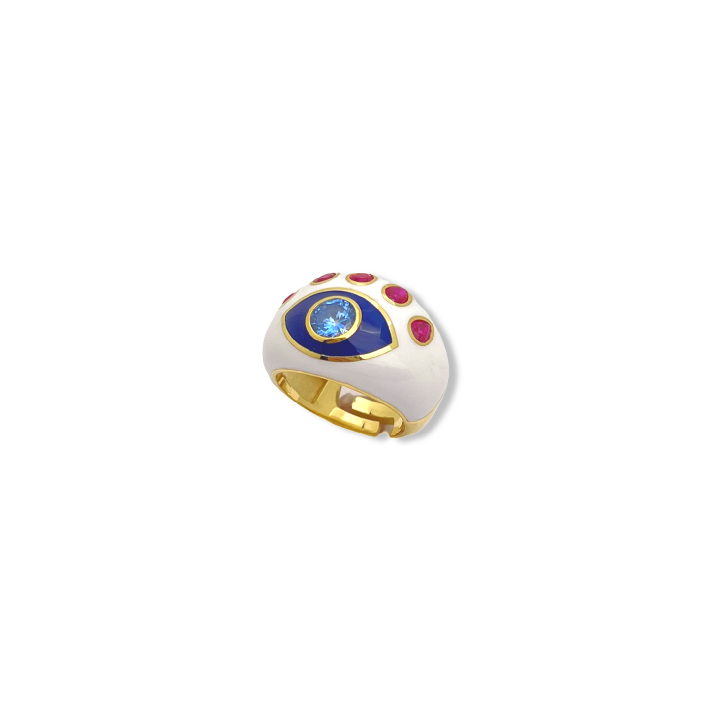 Enamel Eye Circles Dome Ring