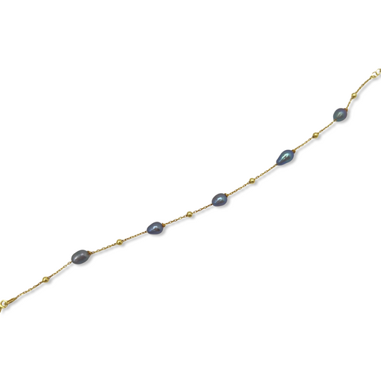 Purple Pearls Beaded Anklet