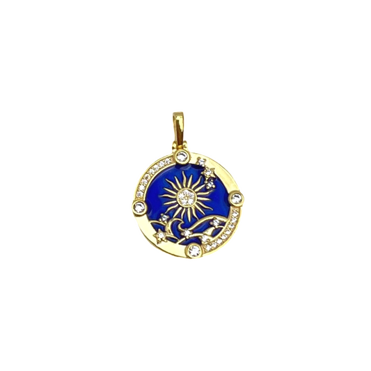 Blue Tarot The Sun Coin Pendant