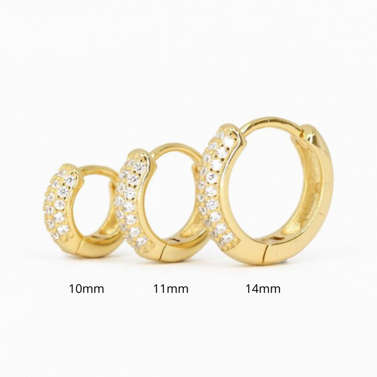 Thick Pavé Hoops