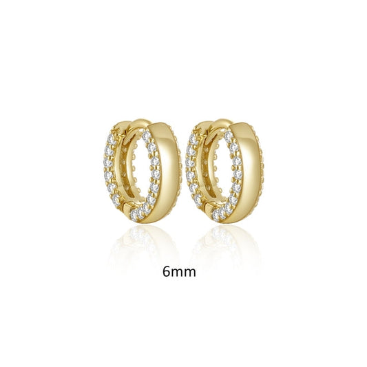 Thick Front Pavé Hoops