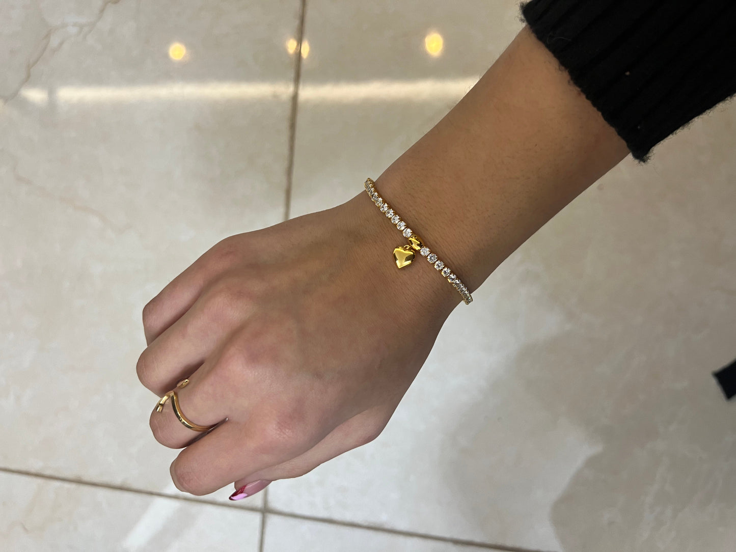 Heart Tennis Bracelet