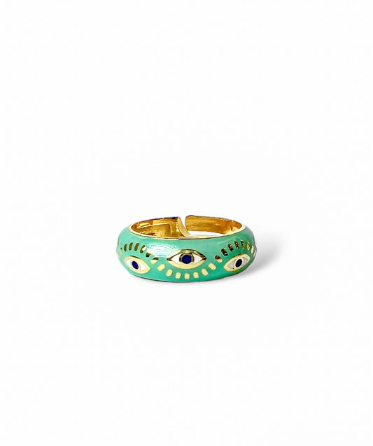 Enamel Eye Band Ring