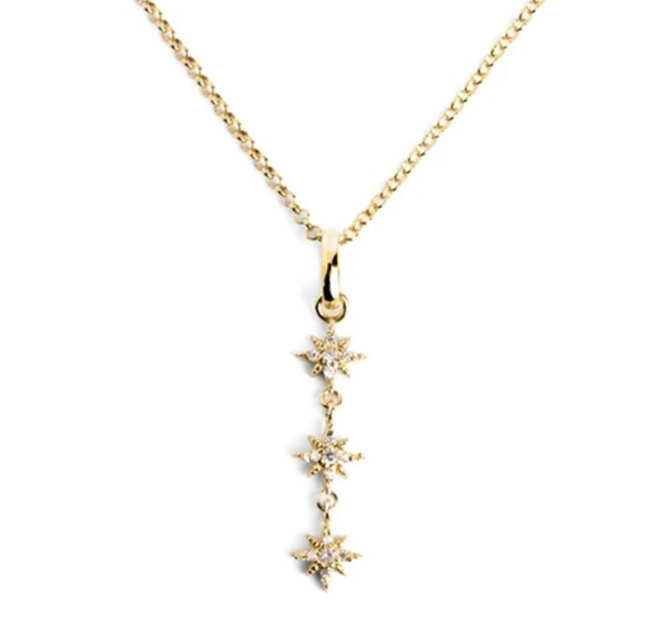 Dangling Triple Stars Necklace