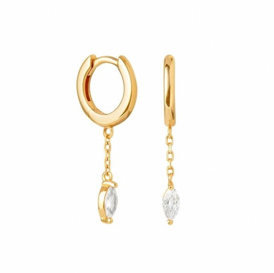 Drop Marquise Hoops