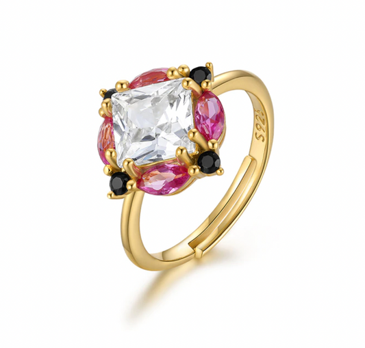 Square Ruby Marquise Ring