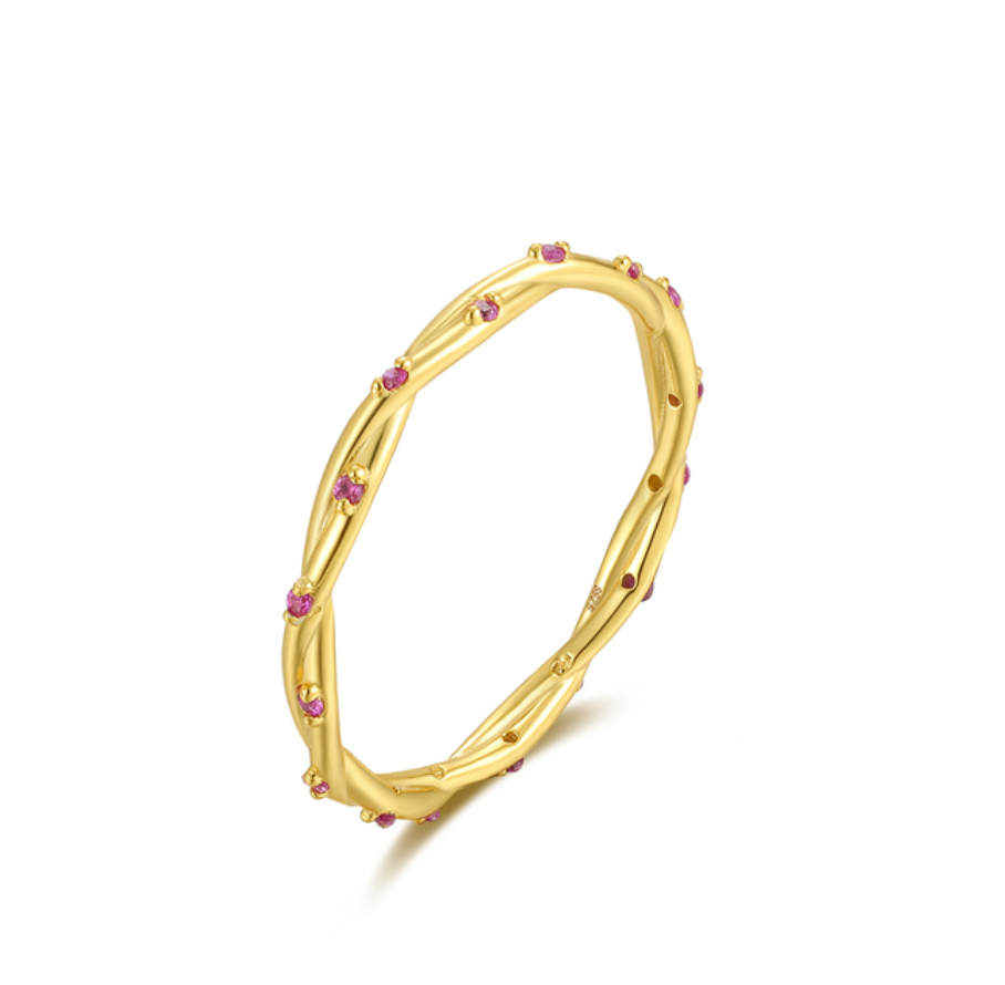 Ruby Stoned Circular Ring