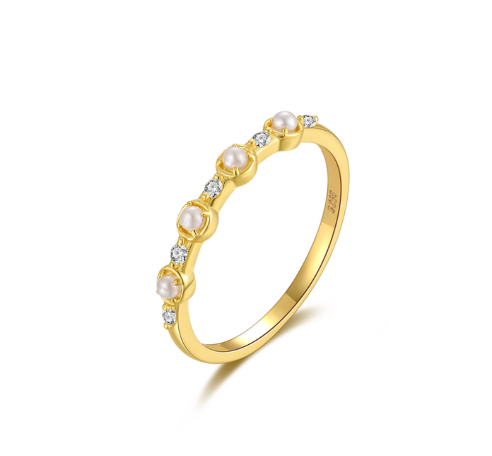 Thin Multi Pearls Ring