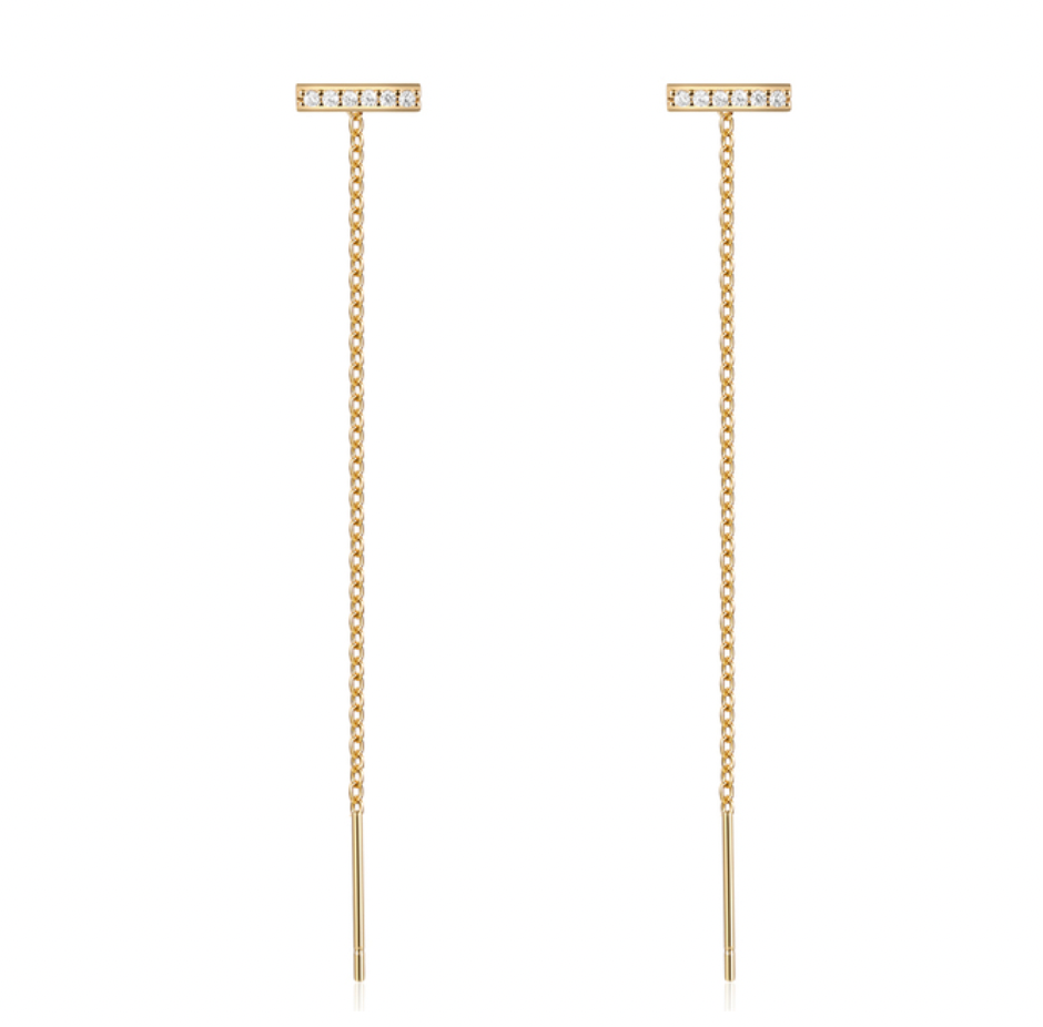 Pavé Bar Threader Earring