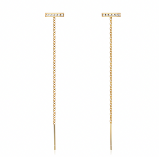 Pavé Bar Threader Earring