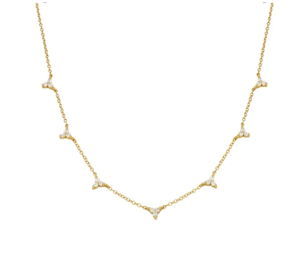 Multi Trinity Stones Necklace