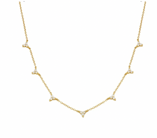 Multi Trinity Stones Necklace