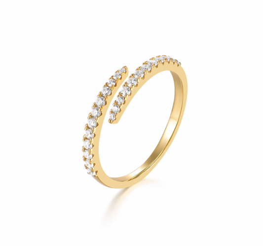 Thin Pavé Weave Ring