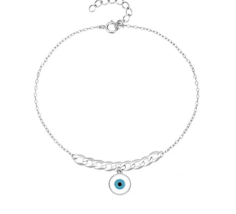 Chained Enamel Eye Bracelet