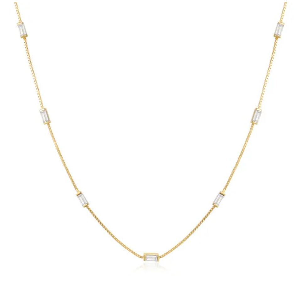 Multi Baguettes Chain Necklace