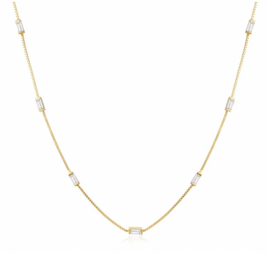 Multi Baguettes Chain Necklace