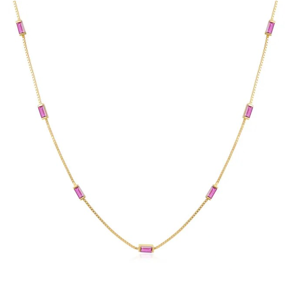 Multi Baguettes Chain Necklace