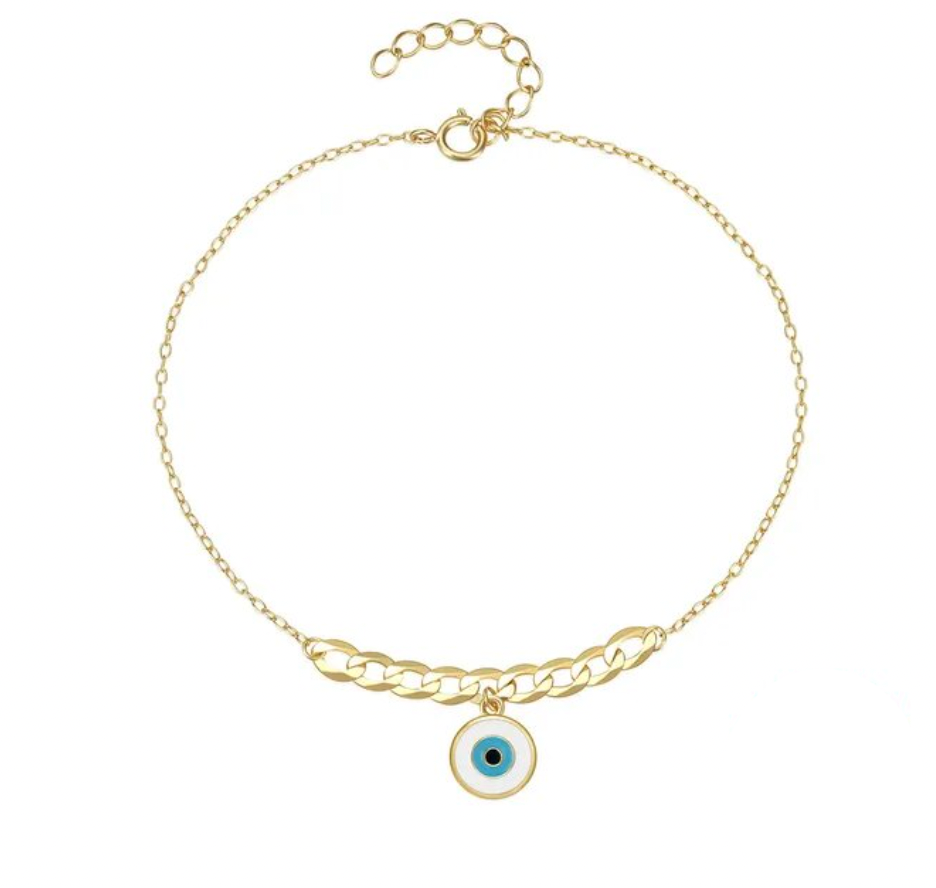 Chained Enamel Eye Bracelet