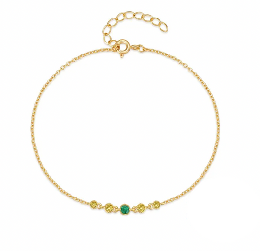 Green Yellow Circle Stone Bracelet