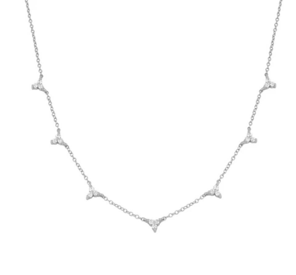 Multi Trinity Stones Necklace