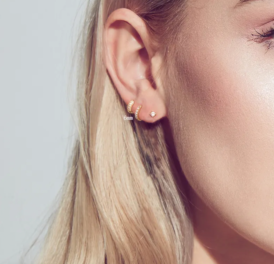 Thick Pavé Hoops